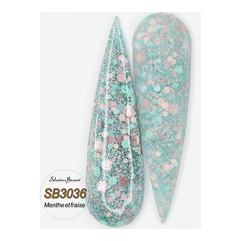 Poudre couleur Solution Beaute -Menthe et fraise- 0.5 on