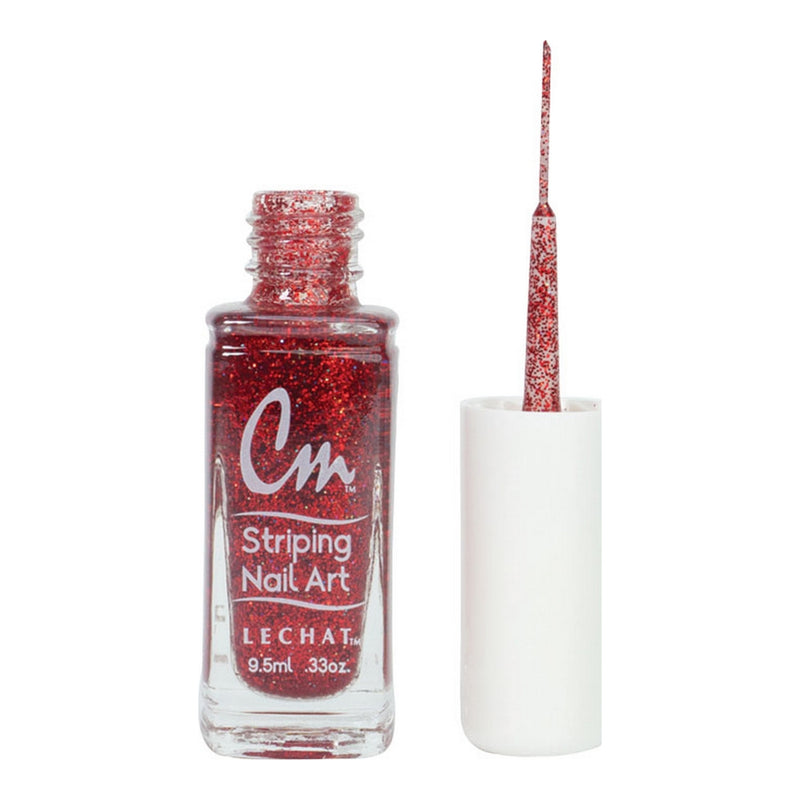 Nail Art Lechat Red Glitter 0.33 oz