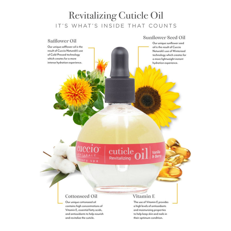 Huile revitalisante pour cuticules Cuccio Vanille et Baies - 75 ml (2.5 oz)