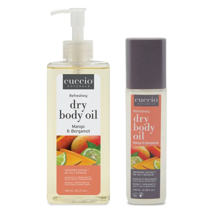 Huile seche hydratante Cuccio Mangue & bergamote - 458 ml + 100 ml (bonus)