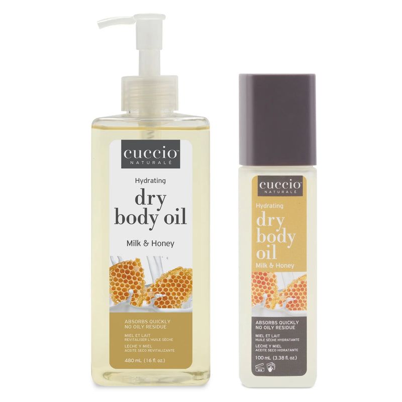 Huile seche hydratante Cuccio Miel et lait - 458 ml + 100 ml (bonus)