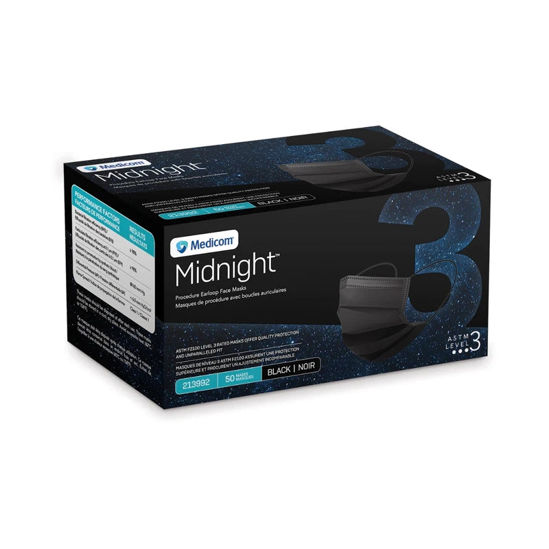 Masque de procedure noir Midnight™ Medicom niveau 3 - 50/boite