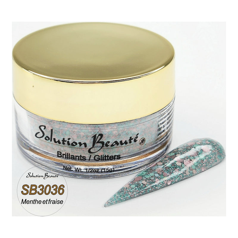 Poudre couleur Solution Beaute -Menthe et fraise- 0.5 on