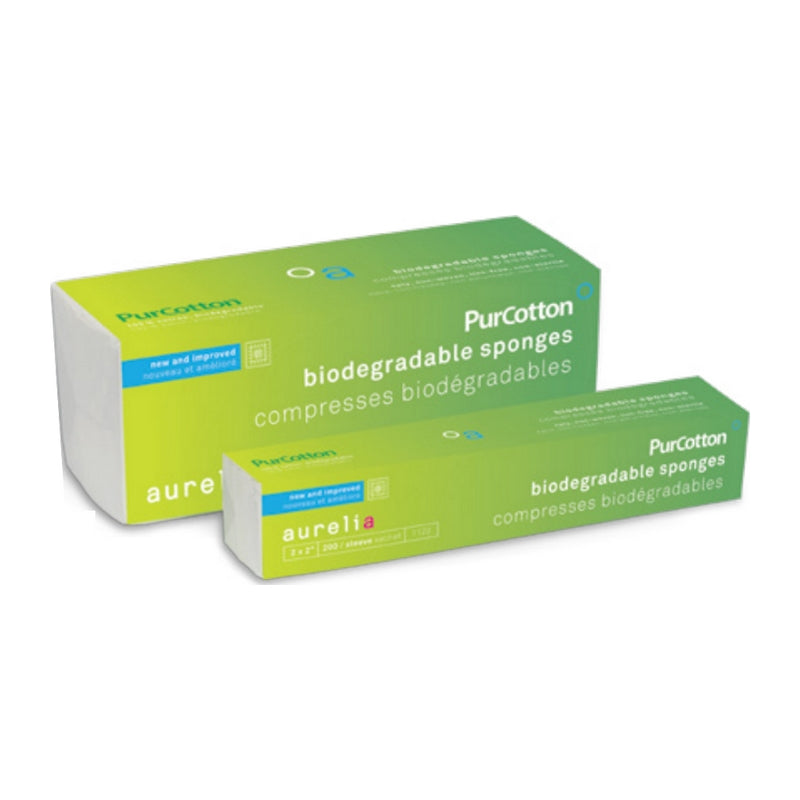 Compresses non tissées biodégradables PurCotton Aurelia 200/pqt