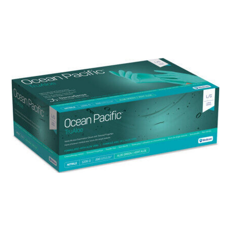 Gants nitrile Ocean Pacific TrueAloe Vert - 200/boite