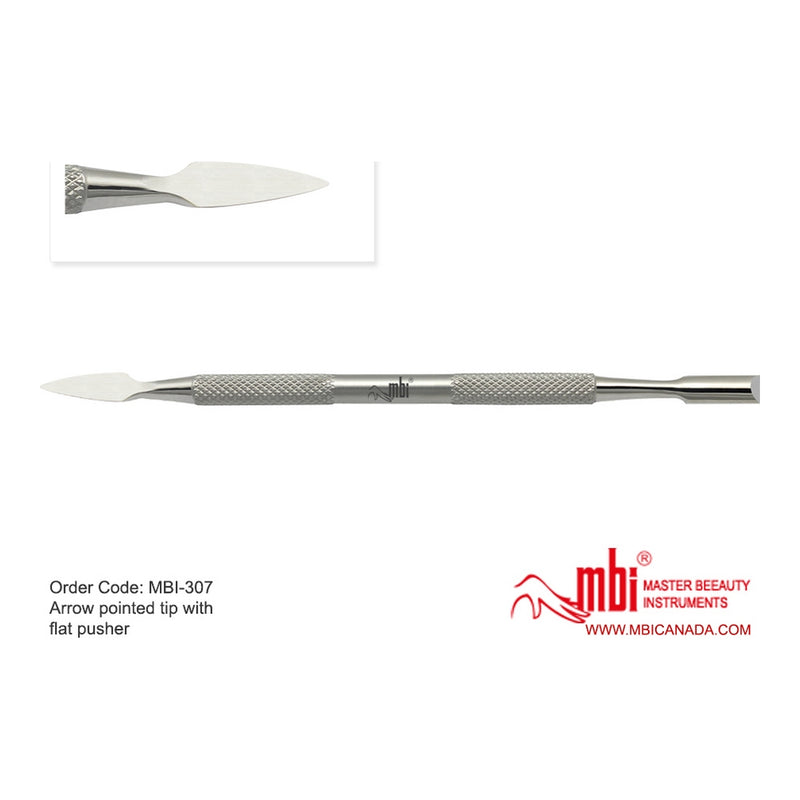 Cuticle pusher flat and pointed tip