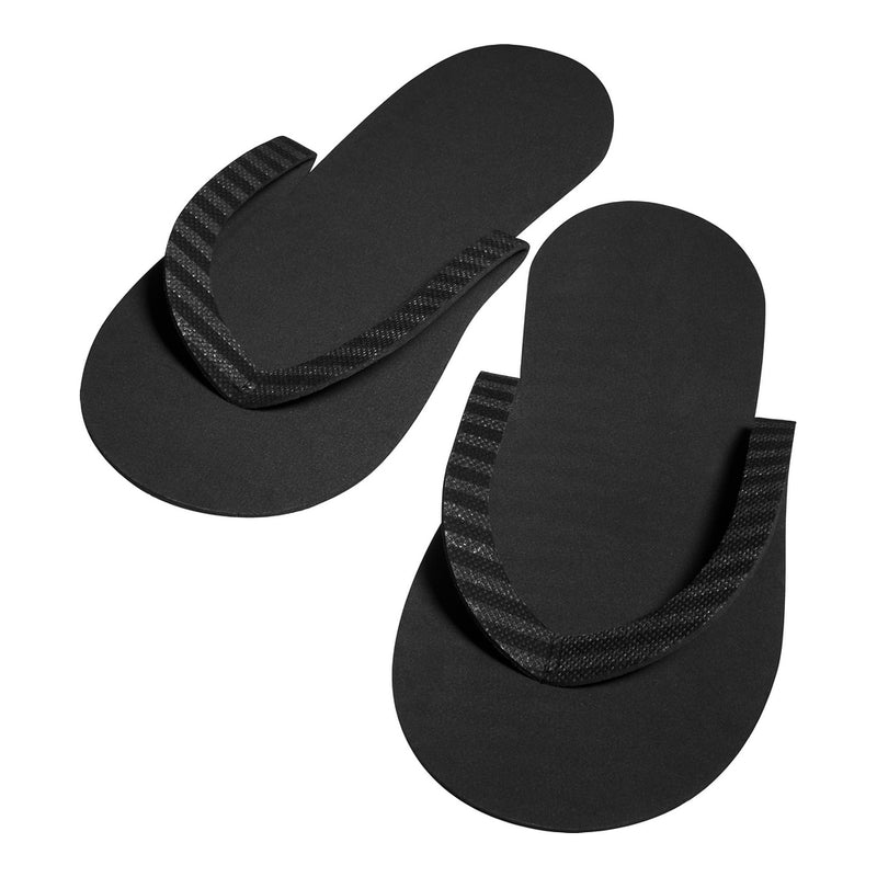 Dannyco Black Spa Slippers - 12 Pairs/Pack